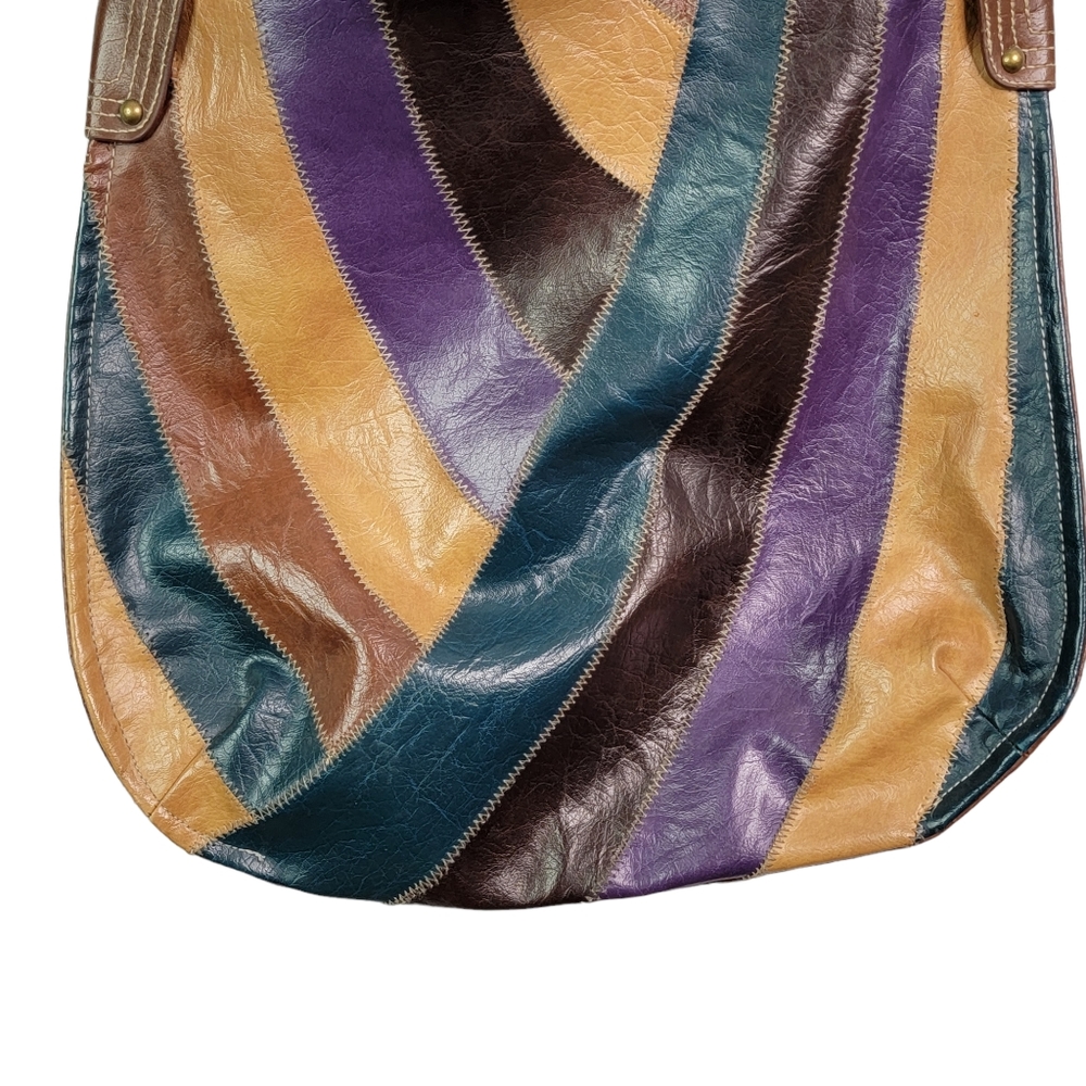 DECREE Patchwork Colorblock Vintage Style Boho Crossbody Shoulder Bag Purse - Picture 6 of 16